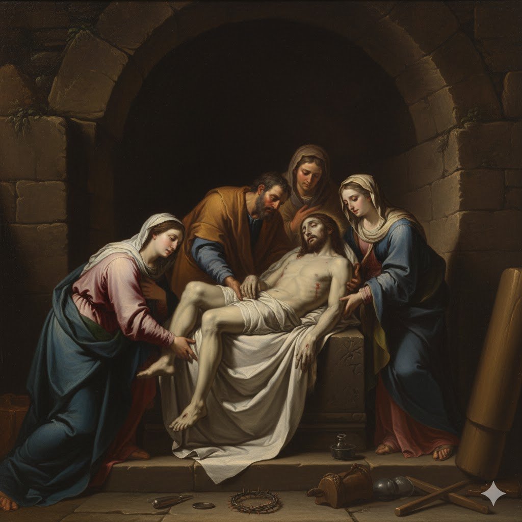 Jesus posto no sepulcro